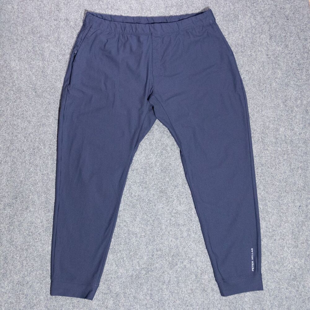 Peter Millar Apollo Performance Pants Mens XL Blue Stretch Jogger Sweatpant Golf